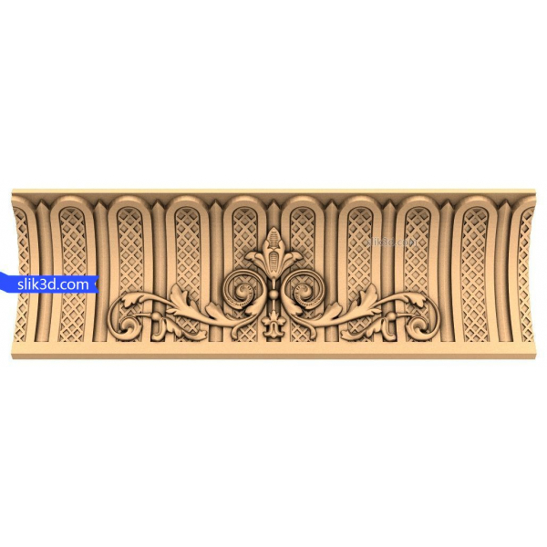 Ornate Baroque Panel 3D Model for CNC Machining