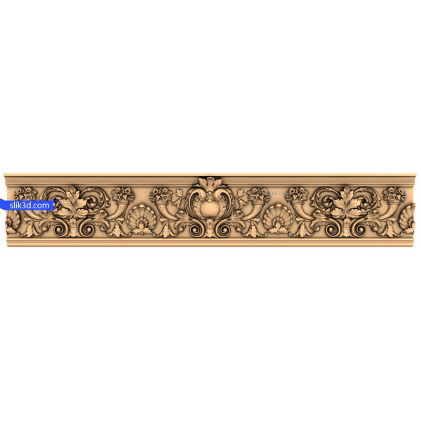 Regal Baroque Cornice 3D STL Model Regal Baroque Cornice 3D STL Model