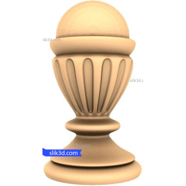 CNC および 3D 印刷用の Heritage Finalial STL モデル