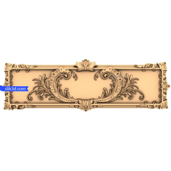 Baroque Elegance Panel 3D STL Model for CNC