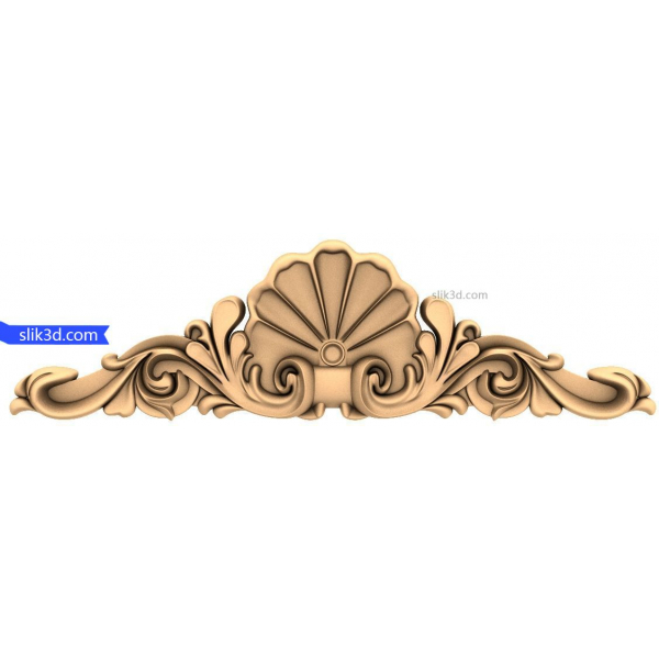 3D STL Model: Ornate Shell Flourish for CNC Router