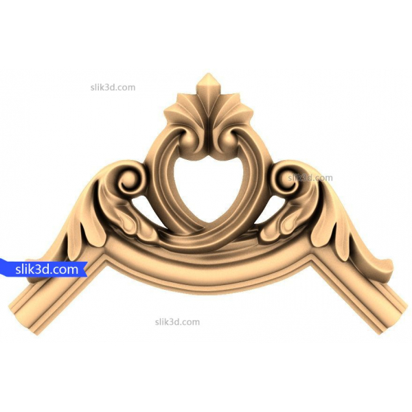 Baroque Finesse Corner Ornament 3D STL Model for CNC