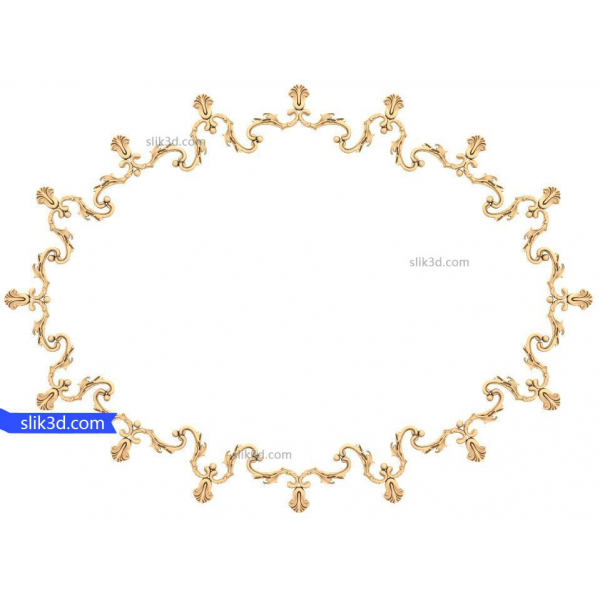 Ozdobný rám Elegance 3D STL model pro CNC