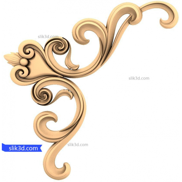 Exquisite Baroque Corner Element 3D STL Model for CNC Exquisite Baroque Corner Element 3D STL Model for CNC