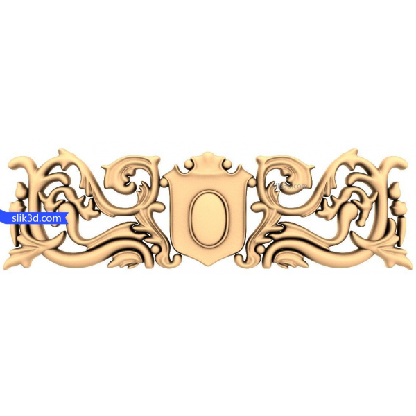 Ornate Shield Decorative Panel 3D STL Model for CNC