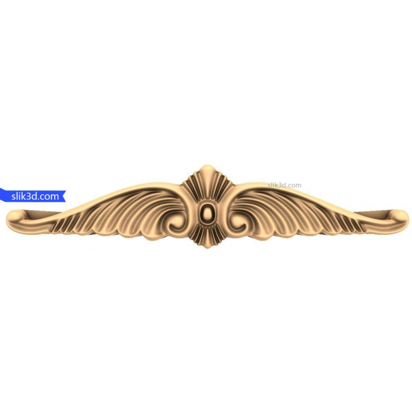 Elegant Winged Crest 3D Model for CNC Elegant Winged Crest 3D Model for CNC