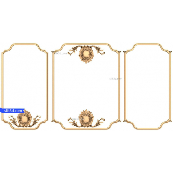Versailles Panel Trio 3D STL Model for CNC Versailles Panel Trio 3D STL Model for CNC