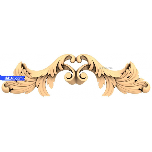 Elegant Acanthus Applique - 3D STL Model for CNC Router Elegant Acanthus Applique - 3D STL Model for CNC Router