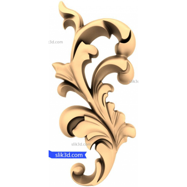 Modello STL 3D di Acanthus fiorente per CNC Modello STL 3D di Acanthus fiorente per CNC