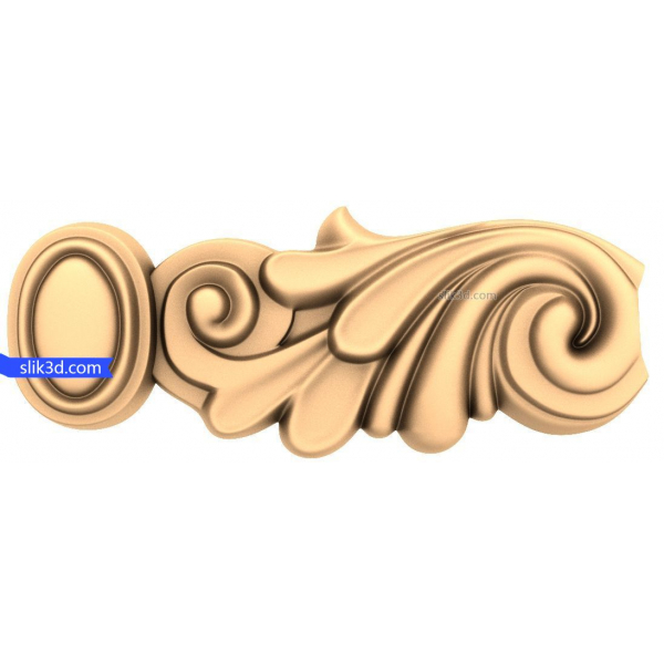 ແບບຄລາສສິກ Acanthus Curl 3D ແບບຄລາສສິກ Acanthus Curl 3D