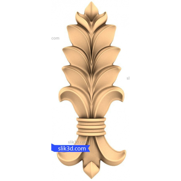 Floral Acanthus Ornament 3D STL Model Floral Acanthus Ornament 3D STL Model
