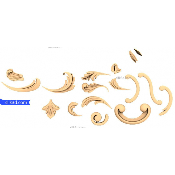 Colecția Regal Flourish - Elemente decorative 3D pentru CNC Colecția Regal Flourish - Elemente decorative 3D pentru CNC