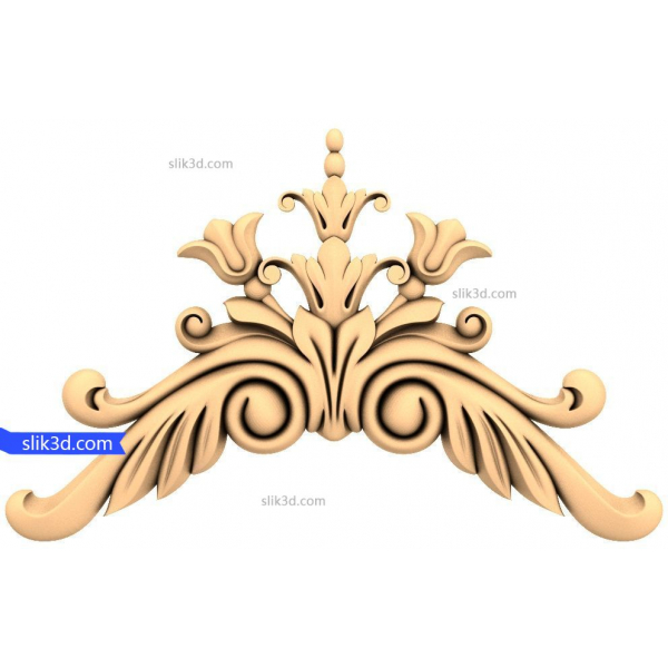 Verziertes Blumenwappen 3D STL Modell für CNC Verziertes Blumenwappen 3D STL Modell für CNC