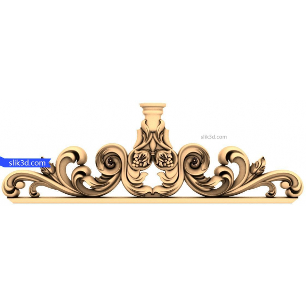 Majestic Flourish Decorative 3D STL Model for CNC