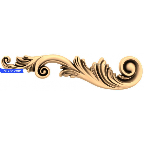 Baroque Flourish Decor 3D STL Model for CNC Baroque Flourish Decor 3D STL Model for CNC