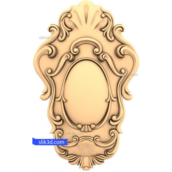 Baroque Elegance Decorative Panel 3D STL Model Baroque Elegance Decorative Panel 3D STL Model