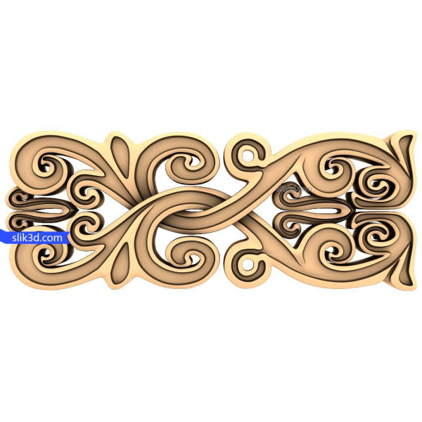 Elegant Swirl Decor 3D STL Model for CNC Router