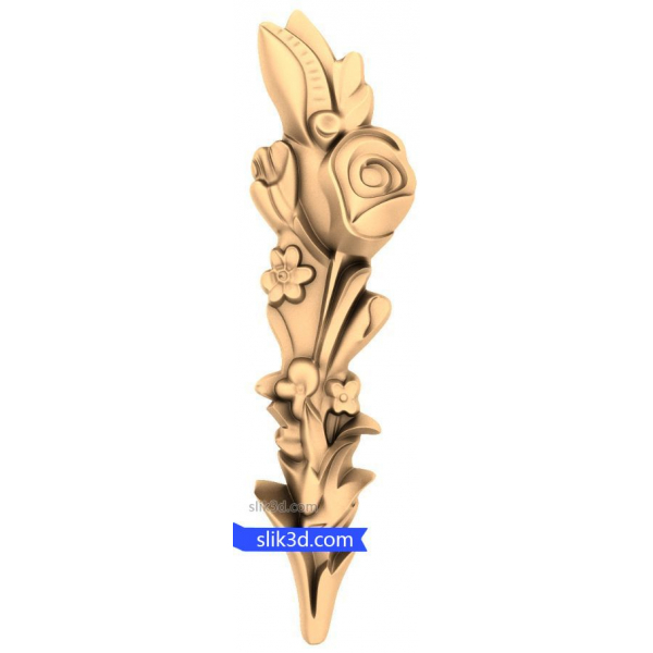 Reliéf květinové elegance - 3D model pro CNC