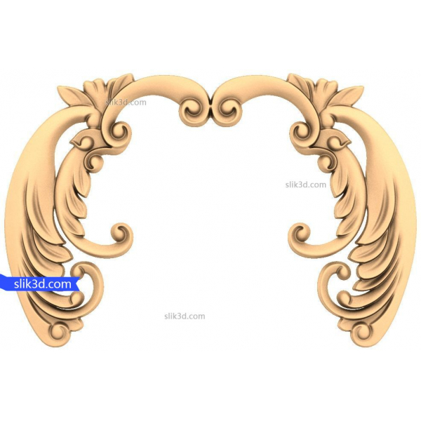 Golden Flourish Arch 3D STL Model for CNC Router