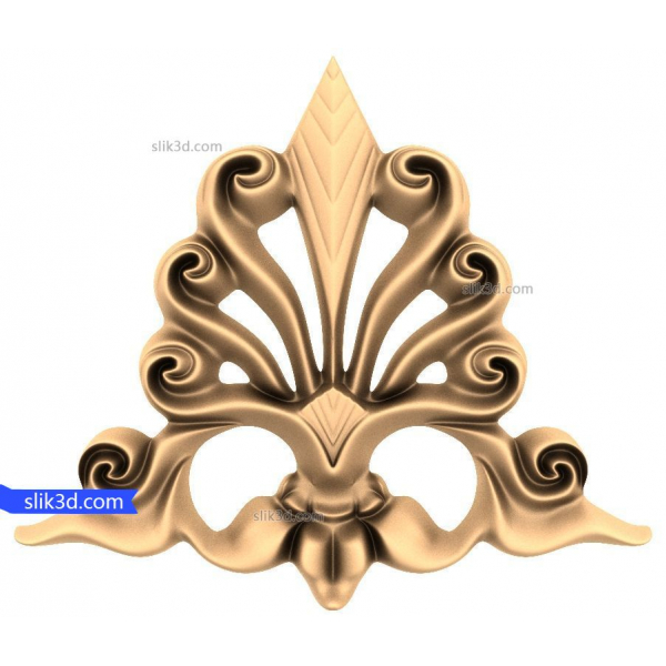 Elegant Acanthus Flourish - 3D STL Model for CNC Carving Elegant Acanthus Flourish - 3D STL Model for CNC Carving
