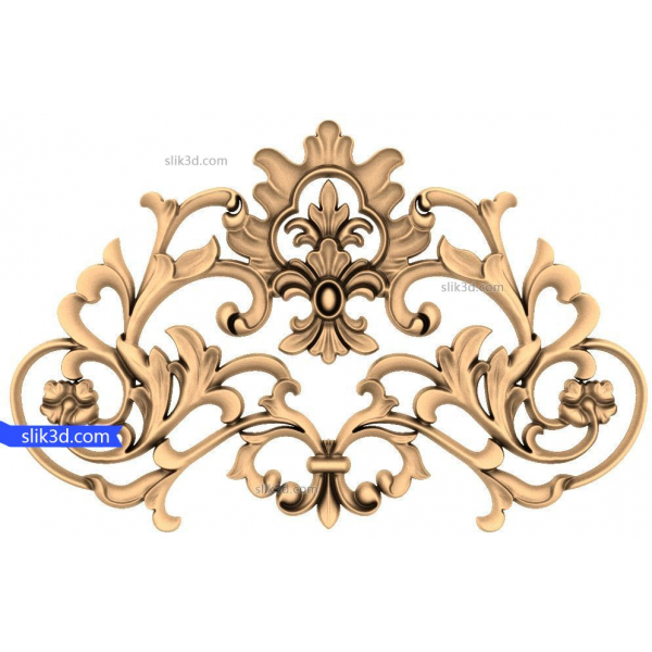 Royal Flourish Ornament 3D STL Model for CNC