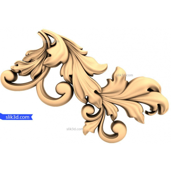 شاهوار کنگر برگ گوشه دکور - 3D STL مدل برای ماشین آلات CNC