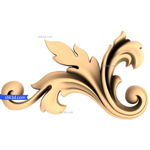 Elegant Flourish Corner 3D STL Model Elegant Flourish Corner 3D STL Model