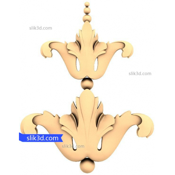 Elegant Floral Ornament for 3D CNC and 3D Printing Elegant Floral Ornament for 3D CNC and 3D Printing