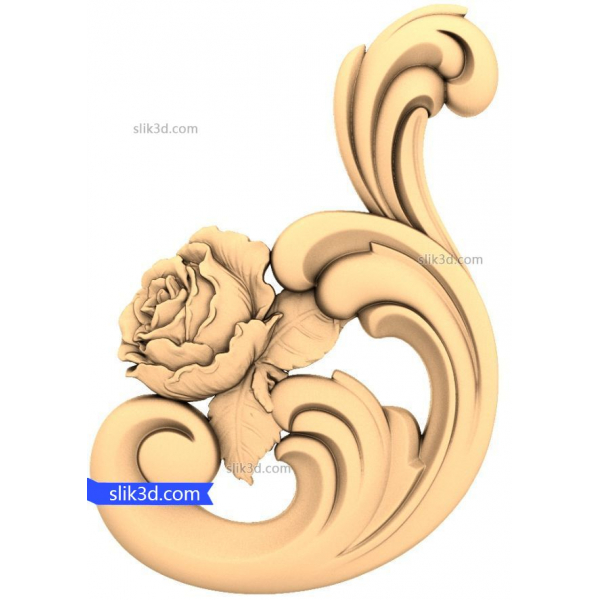 Floral Elegance 3D Model for CNC and 3D Printing Floral Elegance 3D Model for CNC and 3D Printing