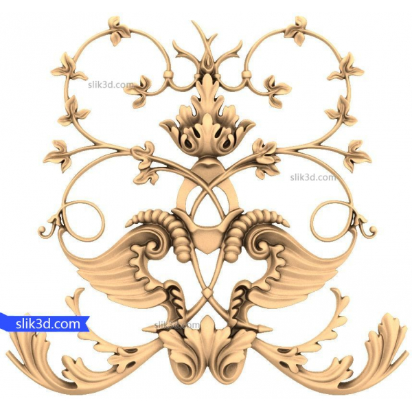 نموذج STL ثلاثي الأبعاد للأناقة الزهرية للنحت باستخدام الحاسب الآلي