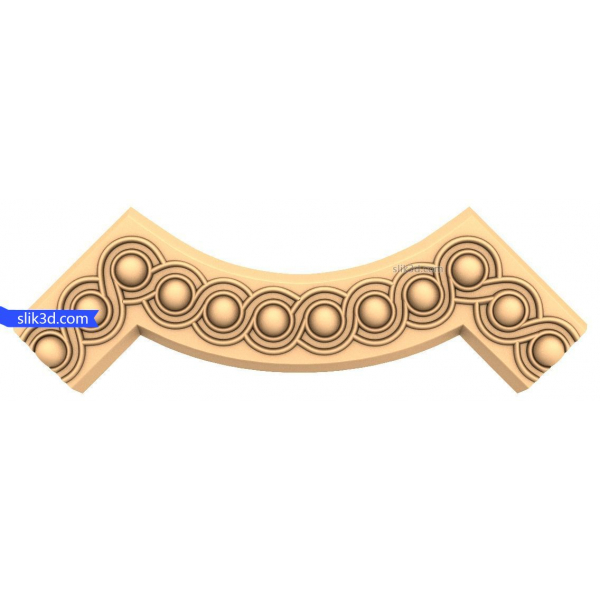 Ornate Wave Scroll 3D STL Model for CNC