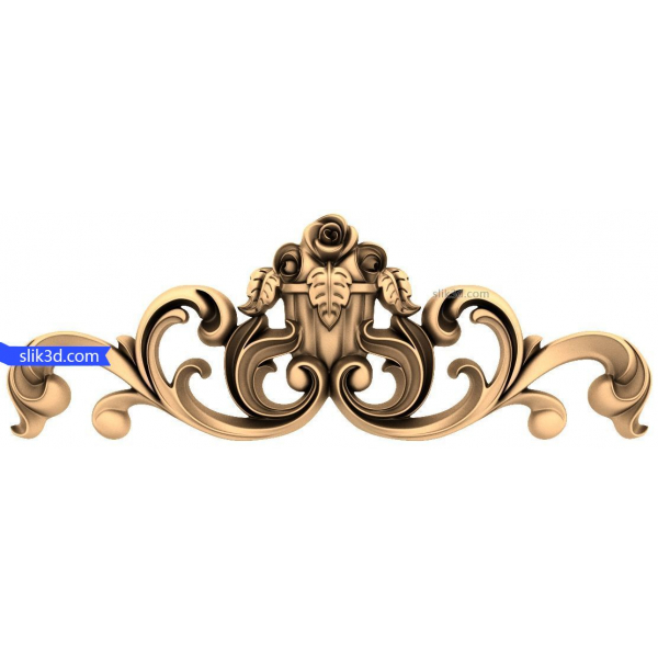 Roses and Scrolls dekorative panel 3D-model Roses and Scrolls dekorative panel 3D-model