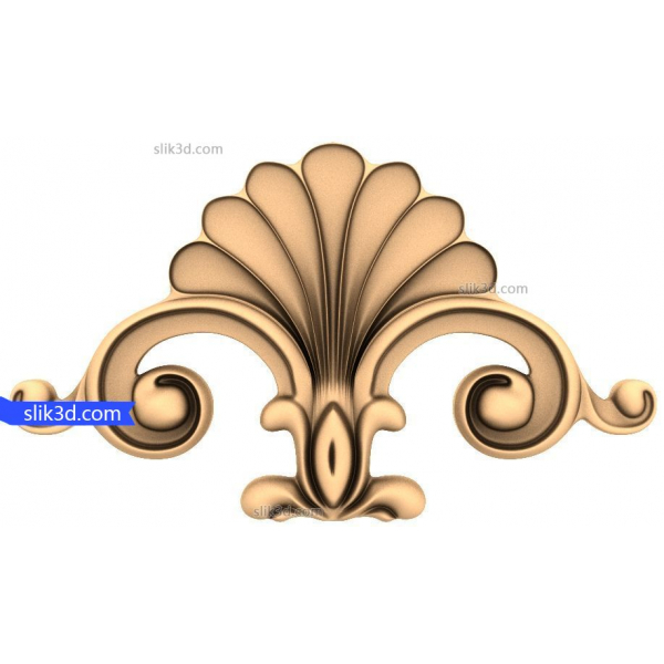 Ornate Shell Flourish 3D Model Ornate Shell Flourish 3D Model