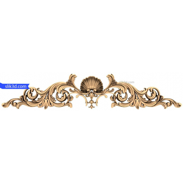 Shell and Vine Ornament 3D STL model pro CNC