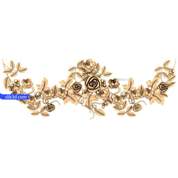 Rose Garden Elegance 3D STL Model for CNC Relief Carving Rose Garden Elegance 3D STL Model for CNC Relief Carving