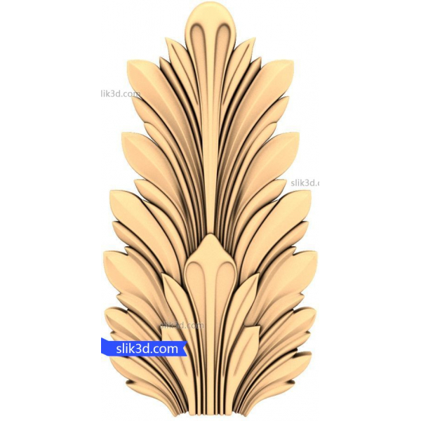 Regal Acanthus Ornament: Elegant 3D STL-model til CNC Regal Acanthus Ornament: Elegant 3D STL-model til CNC