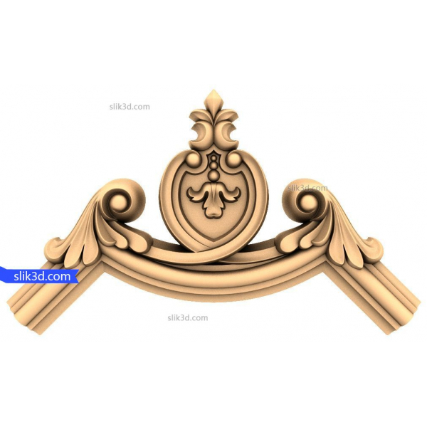 Modello STL 3D per decorazioni angolari con stemma regale Modello STL 3D per decorazioni angolari con stemma regale