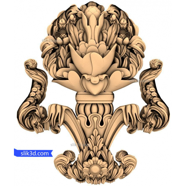 نموذج STL ثلاثي الأبعاد للأناقة الزهرية لآلة CNC