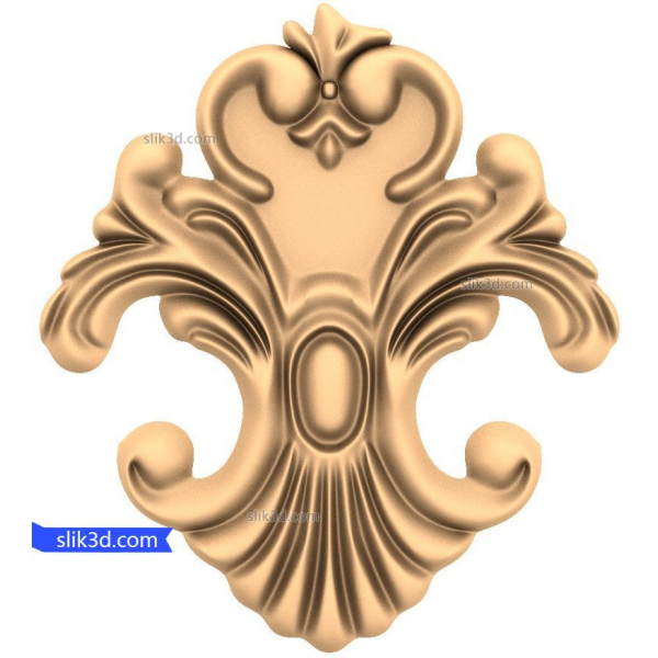Baroque Flourish 3D STL Model for CNC Routers