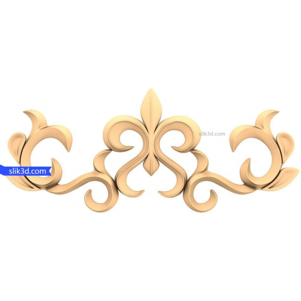 Ornamental Fleur-de-Lis Scrollwork 3D STL Model Ornamental Fleur-de-Lis Scrollwork 3D STL Model