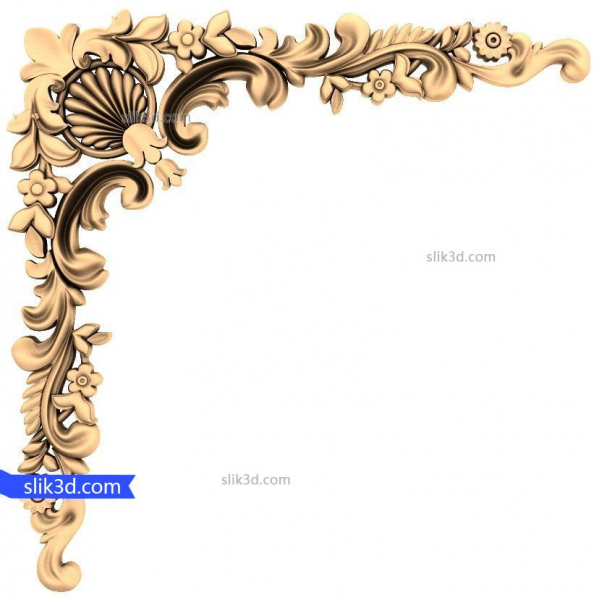 Rohová ozdoba květinová elegance - 3D model STL Rohová ozdoba květinová elegance - 3D model STL