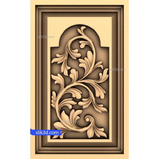 Floral Elegance Panel 3D STL Model for CNC