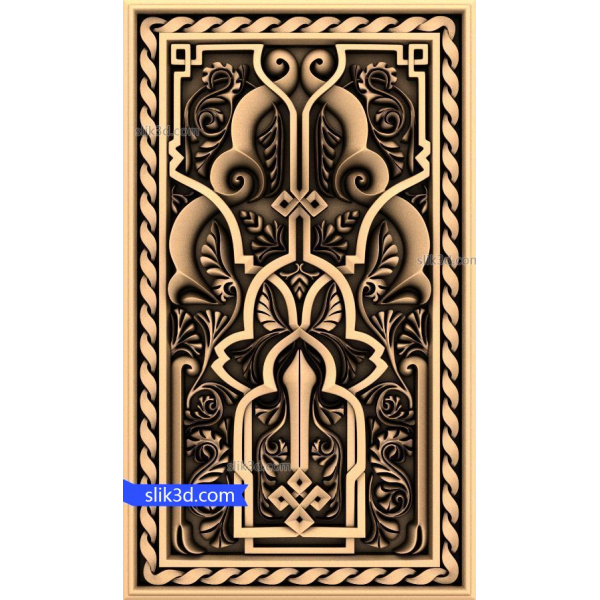 Ornate Arabesque Panel 3D STL Model for CNC Ornate Arabesque Panel 3D STL Model for CNC
