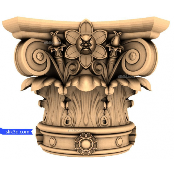 Majestátní květinový 3D STL model Corinthian Capital Majestátní květinový 3D STL model Corinthian Capital