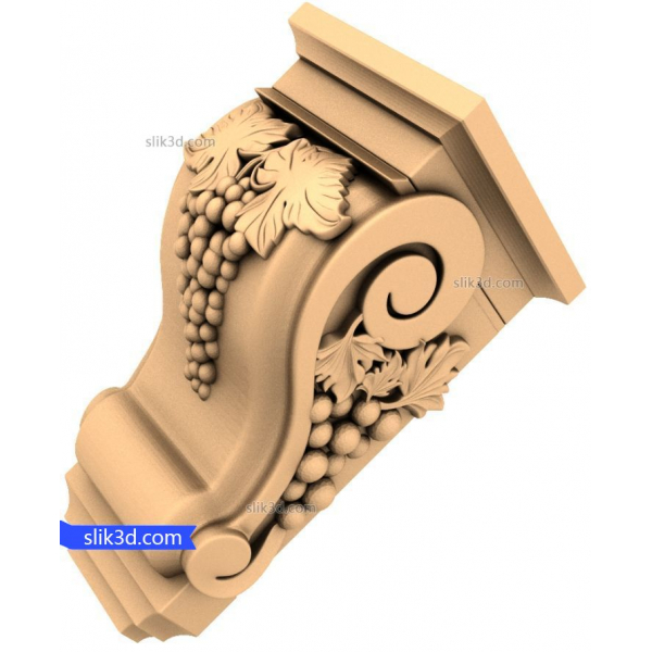 Mfano wa Grapevine Corbel 3D STL kwa Njia ya CNC Mfano wa Grapevine Corbel 3D STL kwa Njia ya CNC