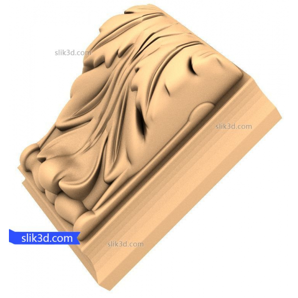 Flowing Leaf Cornice 3D Model for CNC Routers