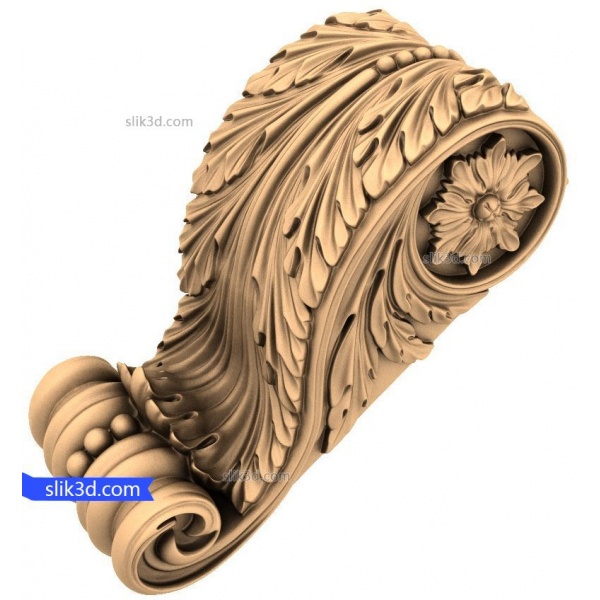 Elegance Acanthus Corbel 3D STL Model for CNC