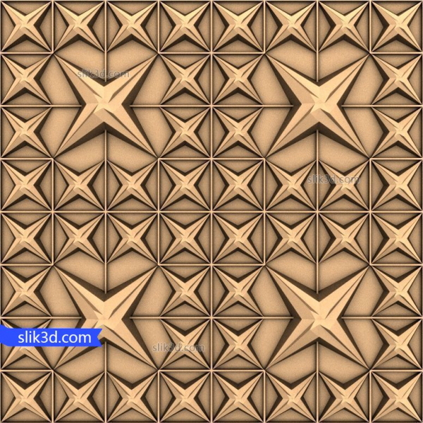 Starburst Geometrisches Panel 3D STL Modell für CNC
