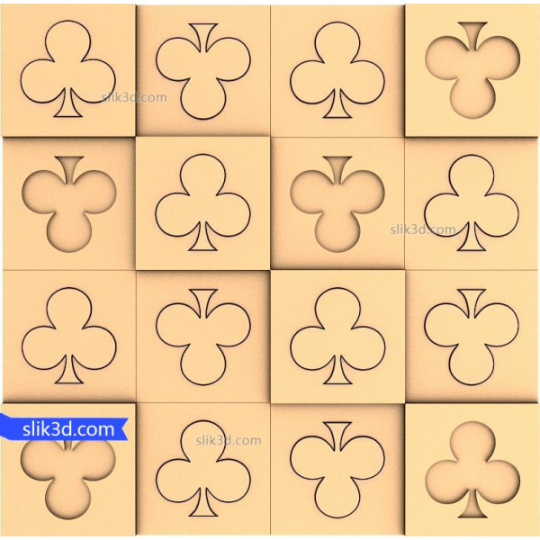 Clover Pattern Panel - 3D Model for CNC Router