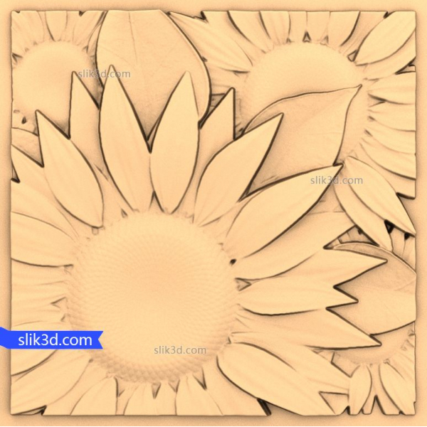 آفتابگردان Symphony 3D مدل برای CNC